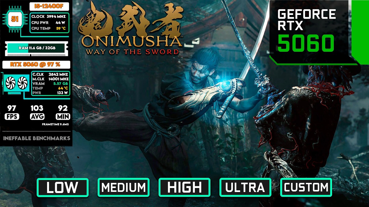 Onimusha: Way of the Sword RTX 5060 Benchmark  | All Settings Tested at 1080p & 1440p
