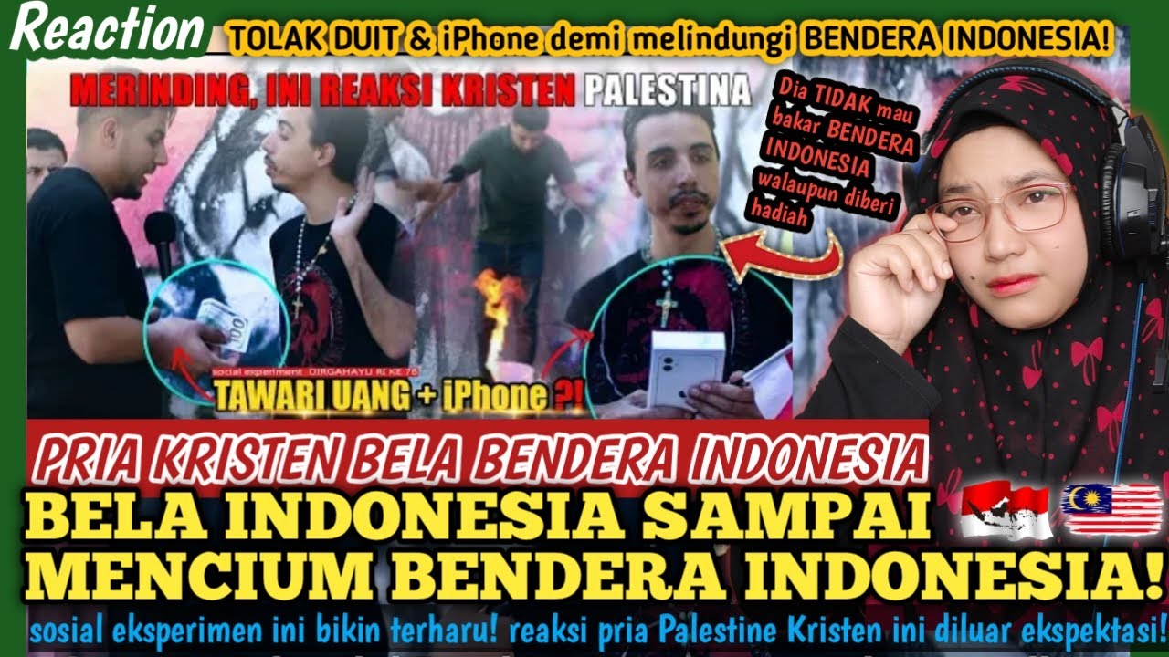 🇲🇾🇮🇩MERINDING😢❗PRIA PALESTINE KRISTEN INI BELA BENDERA INDONESIA MAU DIBAKAR❗TOLAK DUIT & IPHONE