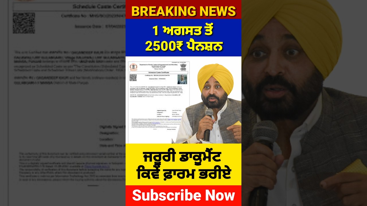ਬੁਢਾਪਾ ਪੈਨਸ਼ਨ 2500, #2500pension #pensionscheme #pension #shorts #reels