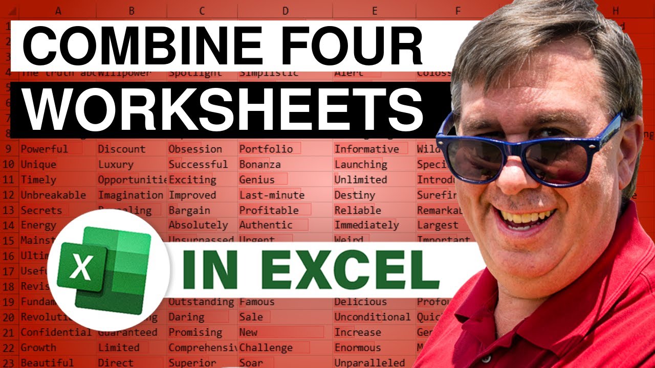 Преобразование данных Excel: объединение 4 листов в Excel с помощью Power Query — эпизод 2178