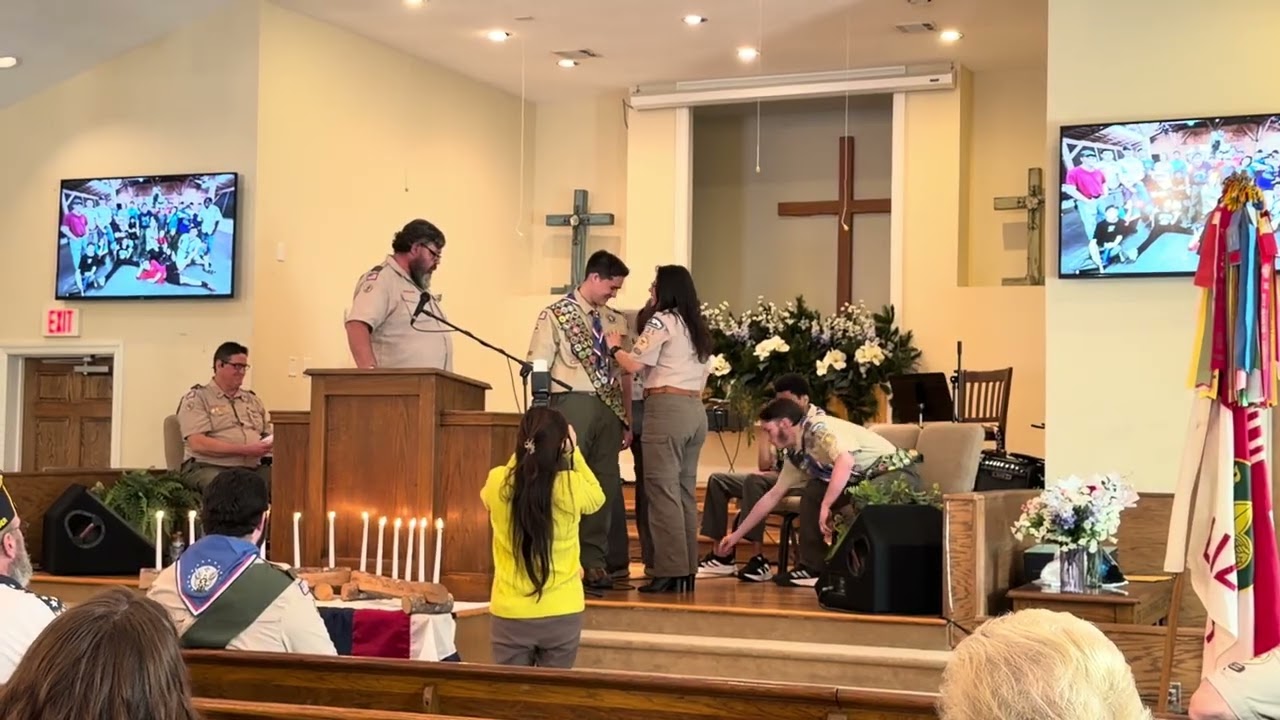 2-22-2026 Eagle Award from Mr. Eric Sutton the Scoutmaster and Mr. Eric Windhom. 