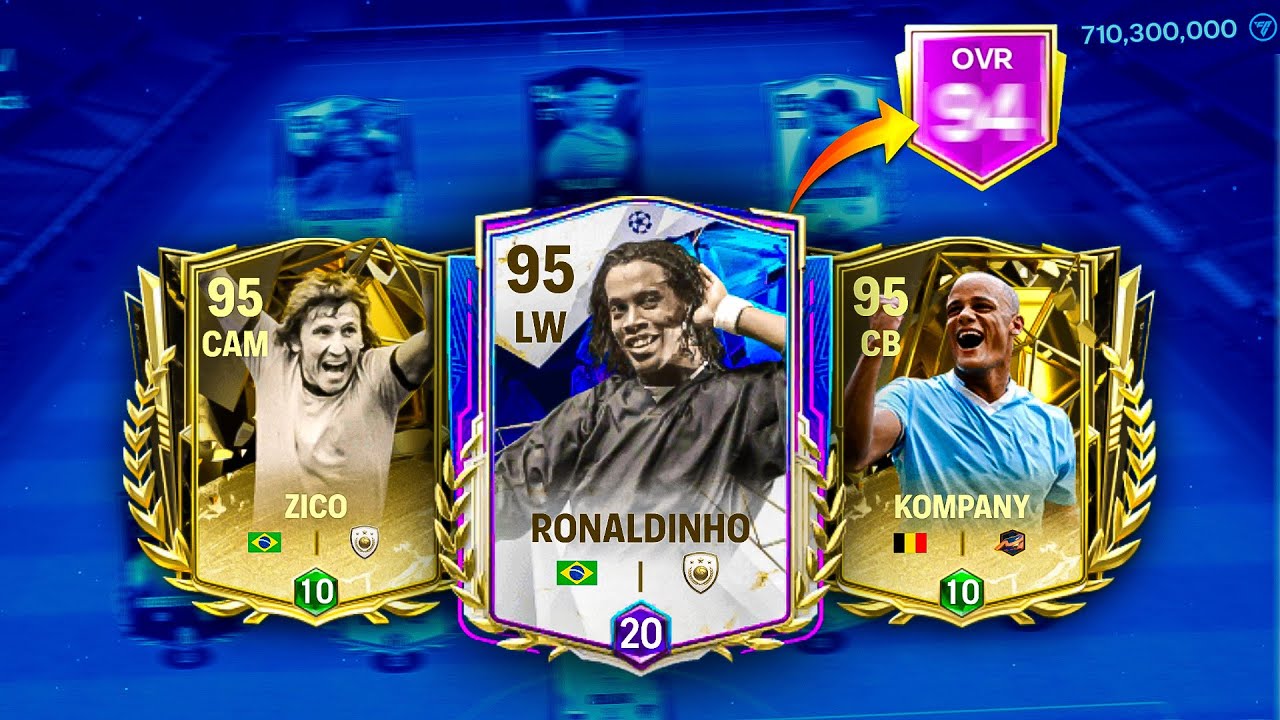 My Team Upgrade! We Have 95 Rated Ronaldinho, Zico, Kompany!! FC Mobile 24