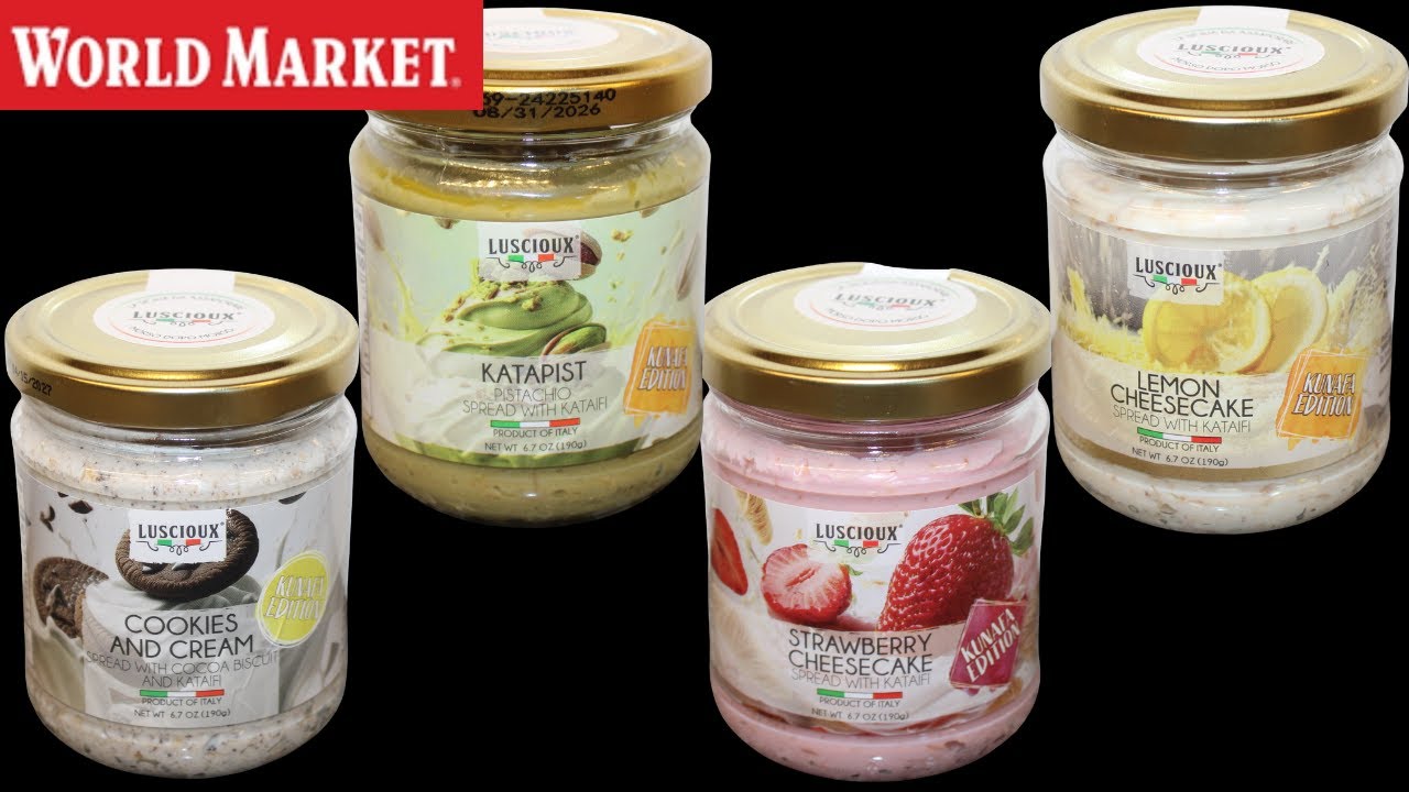 Luscioux (World Market) w/ Kunafa Edition Pistachio, Cookies & Cream, Lemon & Strawberry Cheesecake