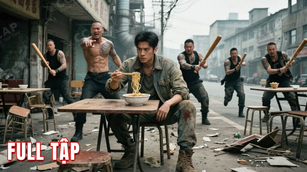 Chiến thần hạ sơn ăn mì lề đường bị đám du côn kiếm chuyện đá đổ và cái kết