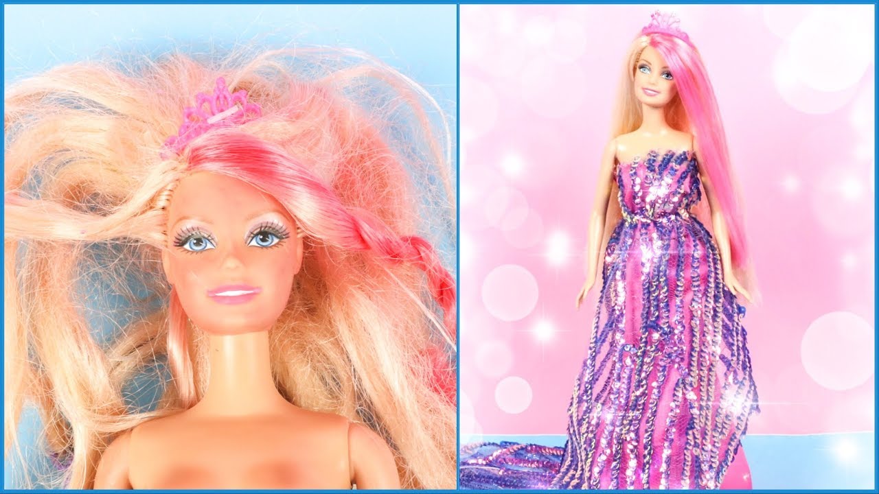 DIY Barbie Doll Transformation - How to Make Barbie Hairstyle and New Clothes - Toy Hacks and Crafts