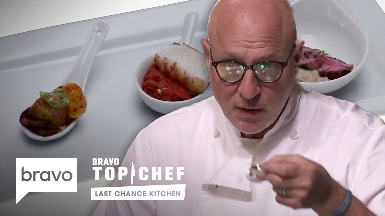 Serve a 3 Course Meal...On a Spoon | Top Chef: Last Chance Kitchen (S18 E08)