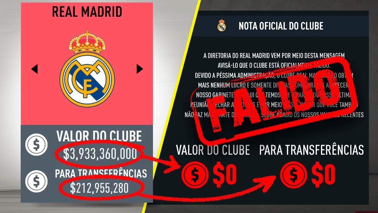 TENTANDO FALIR O CLUBE MAIS VALIOSO DO MUNDO! | FIFA Experimento