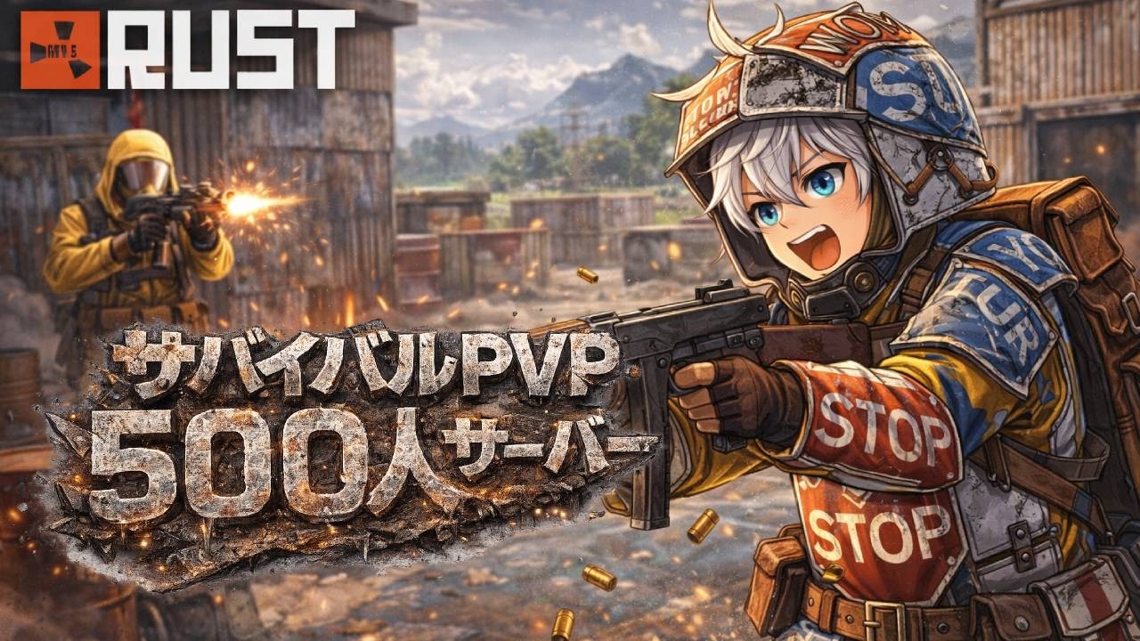 【2人VS500人】大規模大人数で生き残れ！　物資の量が３倍のサーバーでサバイバル生活【RUST】【ラスト】
