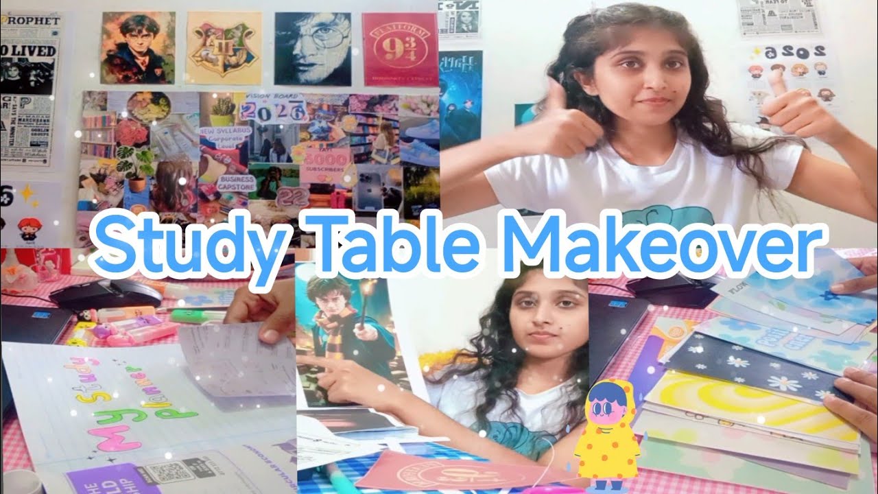STUDY TABLE MAKEOVER 💗📖️🌼 | 2026 අලුත් අවුරුද්දට ලෑස්ති වෙමු 🐼☁️🍃 | සිංහල Vlog 🇱🇰❤️ #Study #sinhala