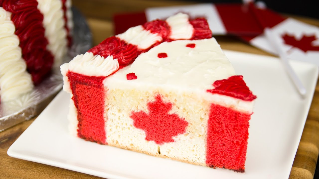 Canadian Flag Cake for Canada Day from Cookies Cupcakes and Cardio