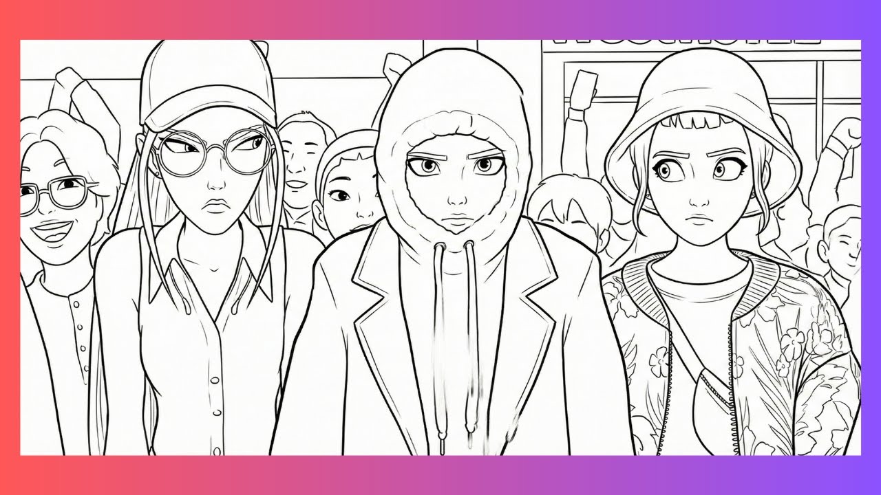 K-Pop Demon Hunters Coloring 🎤👹 | Satisfying Coloring Video