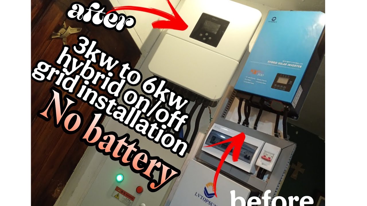 Paano mag upgrade nang 3KW TO 6KW Deye hybrid on/off grid settings and connection, No battery 