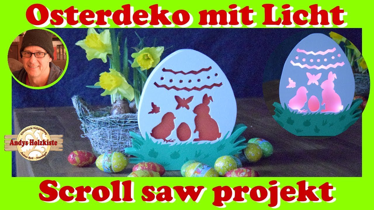 Osterdeko mit Beleuchtung | Scroll saw project to easter