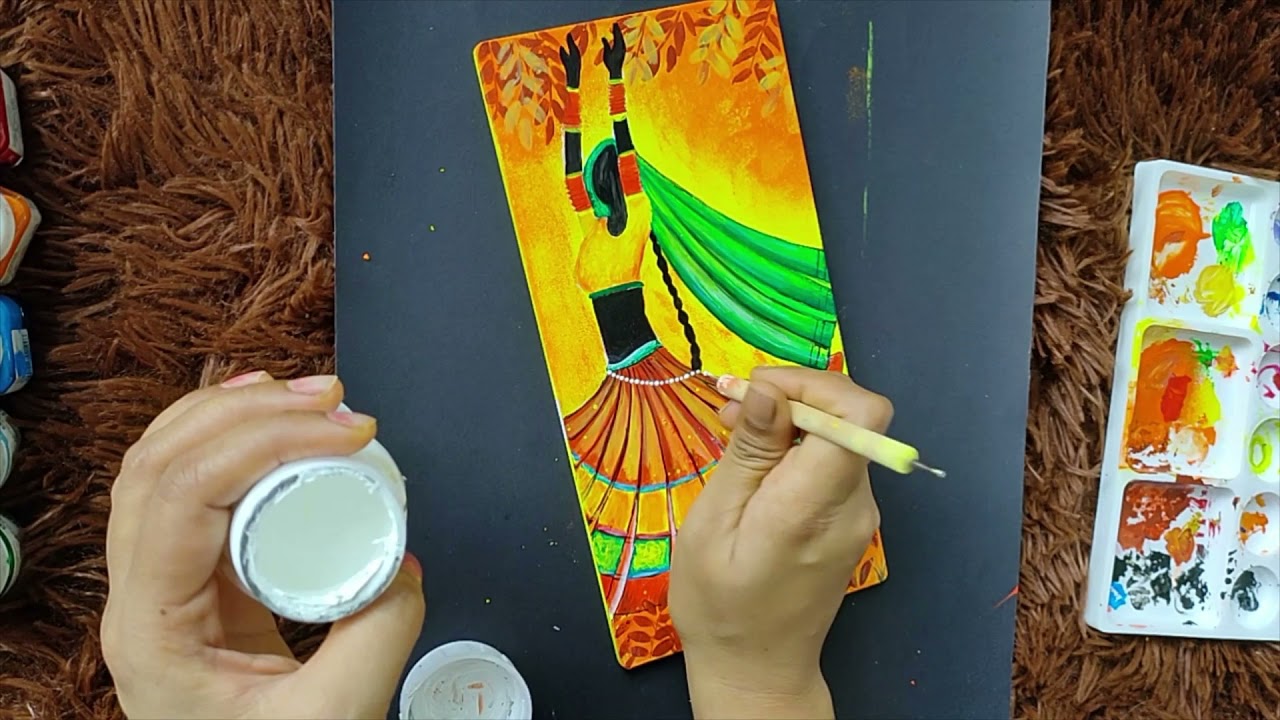 Rajasthani couple/Dance painting/Rajasthani art and craft/Best out of waste/ Easy acrylic painting