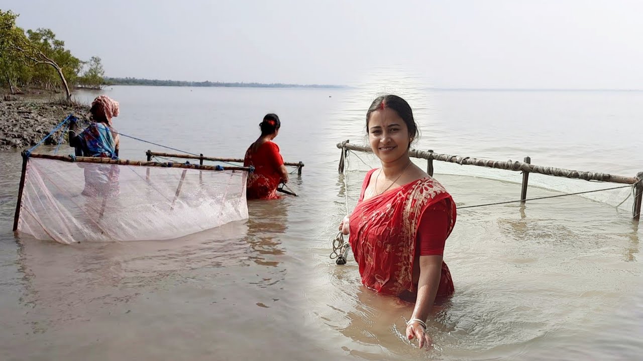 সুন্দরবনের মাতলা নদীতে জাল দিয়ে মিন-বাগদা ধরলাম ||@SNsimplevlogs