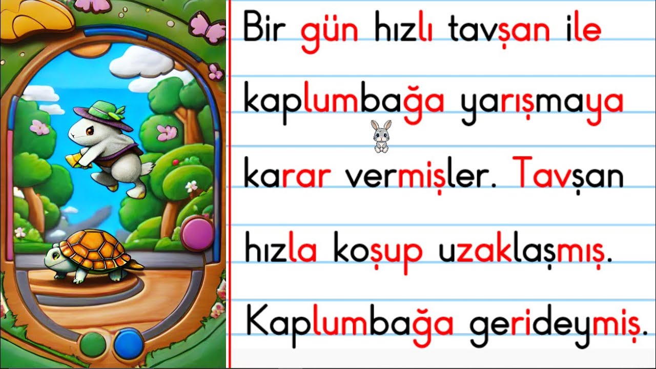 1. SINIF OKUMA ÇALIŞMASI - TAVŞAN İLE KAPLUMBAĞA