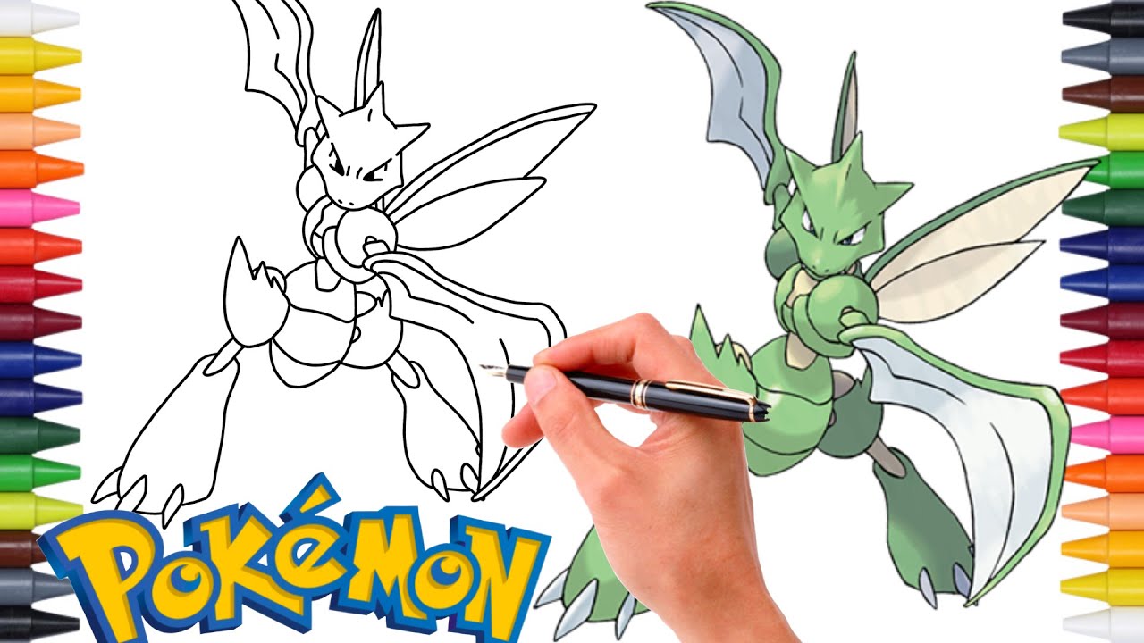 Comment Dessiner LE POK&Eacute;MON INS&Eacute;CATEUR ( Scyther) FACILEMENT ! 123 | G&Eacute;N&Eacute;RATION 1