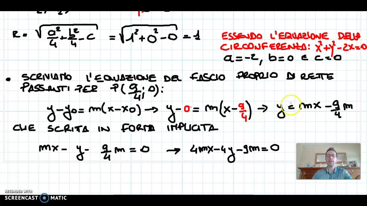 Rette tangenti a una circonferenza: secondo metodo. Distanza retta-centro uguale al raggio.