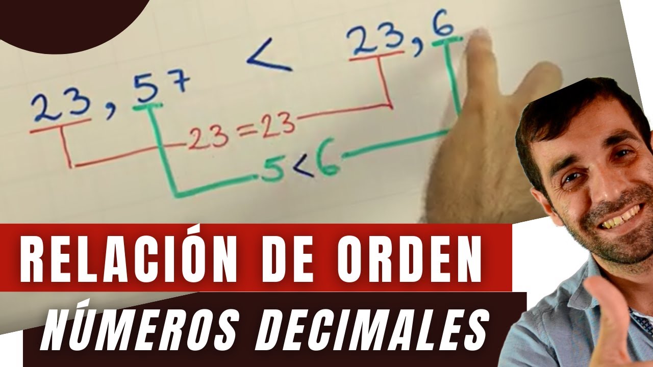 Relación de orden de números decimales | Ordenar de menor a mayor | Mayor que y menor que