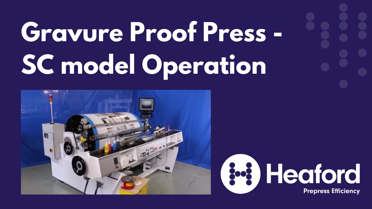Gravure Proof Press - SC model Operation