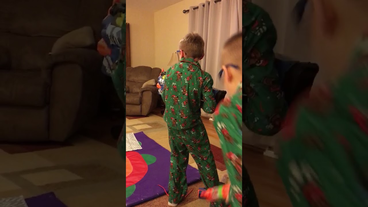 RJ and Mason nerf gun challenge