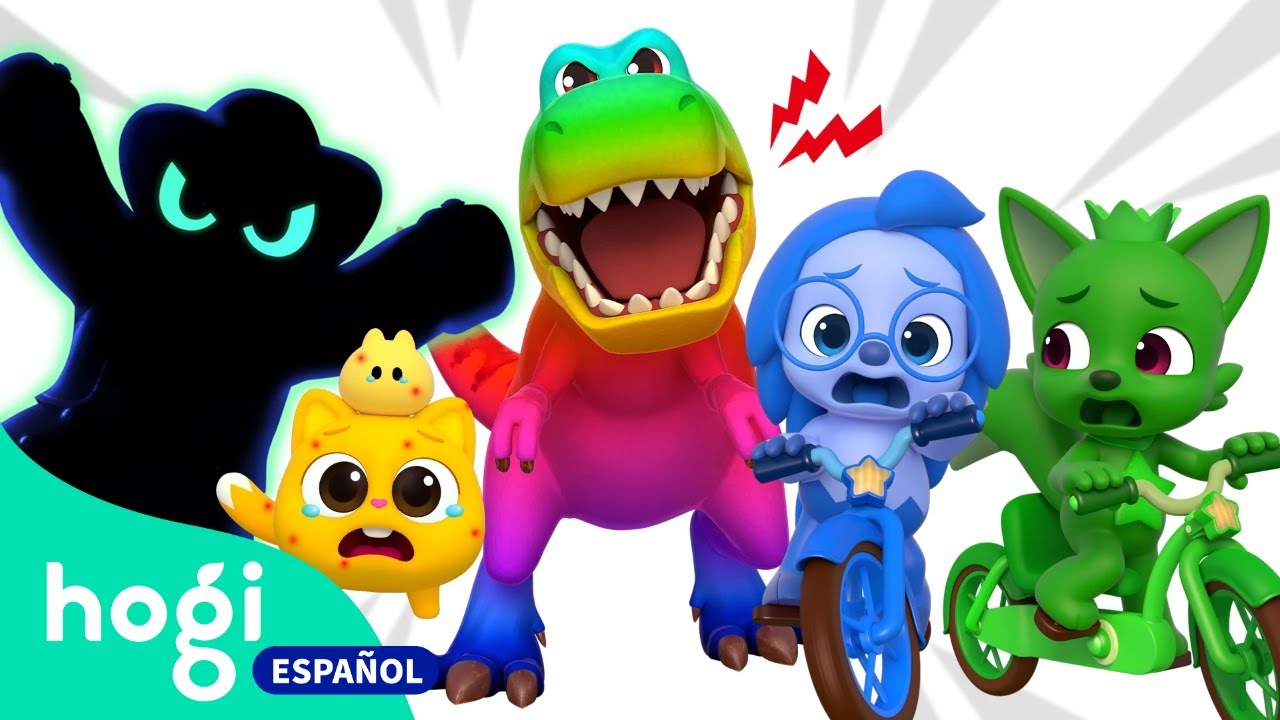 ¡No Me Persigas!🦖｜Dinosaurios y Bicicletas｜Aprende Colores Escapando del Dinosaurio｜Hogi en español