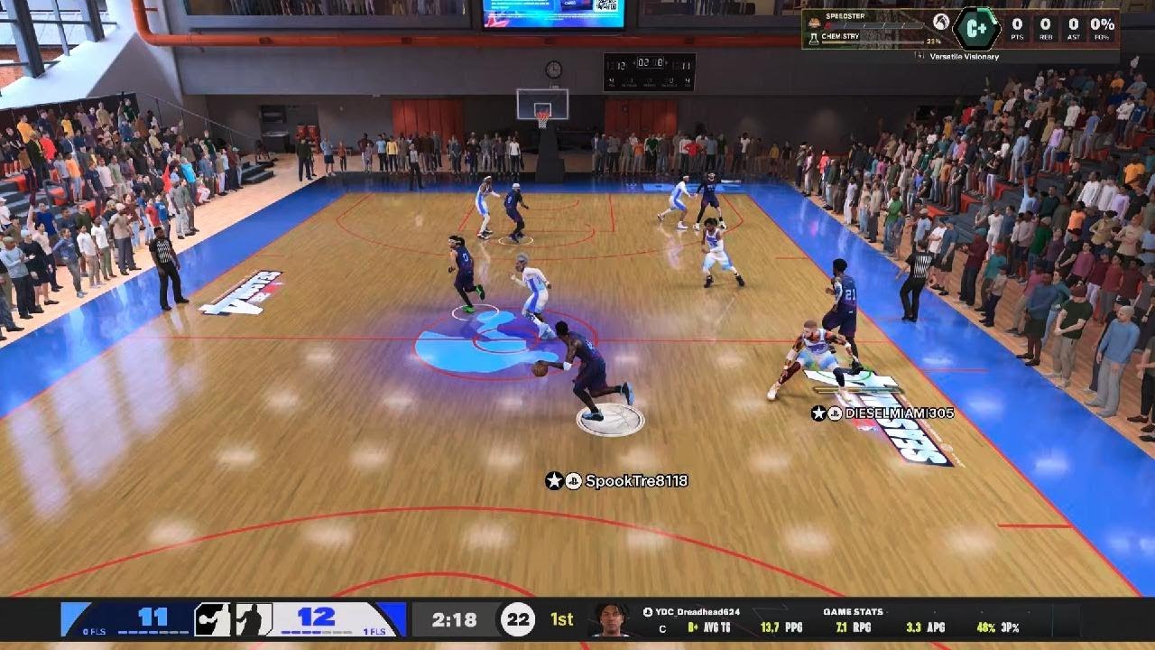 NBA 2K26. 6'11 C Joel Embiid Board-Hunting Rim Runner Build. Solo Rec Gameplay Highlights.