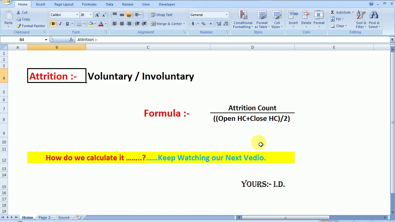 Attrition Calculation Actual Formula | WFM |