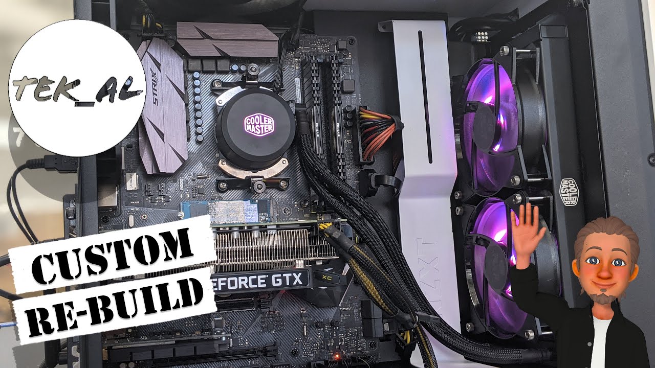 NZXT H510 White Entry Gaming REBUILD with MasterLiquid ML240L RGB (raw - time lapse)