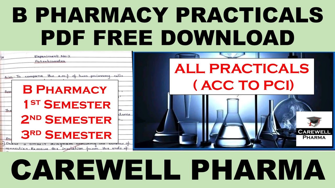 B Pharmacy Practicals pdf Download FREE || All Subjects || 1st Semester To 3rd Semester || B Pharma