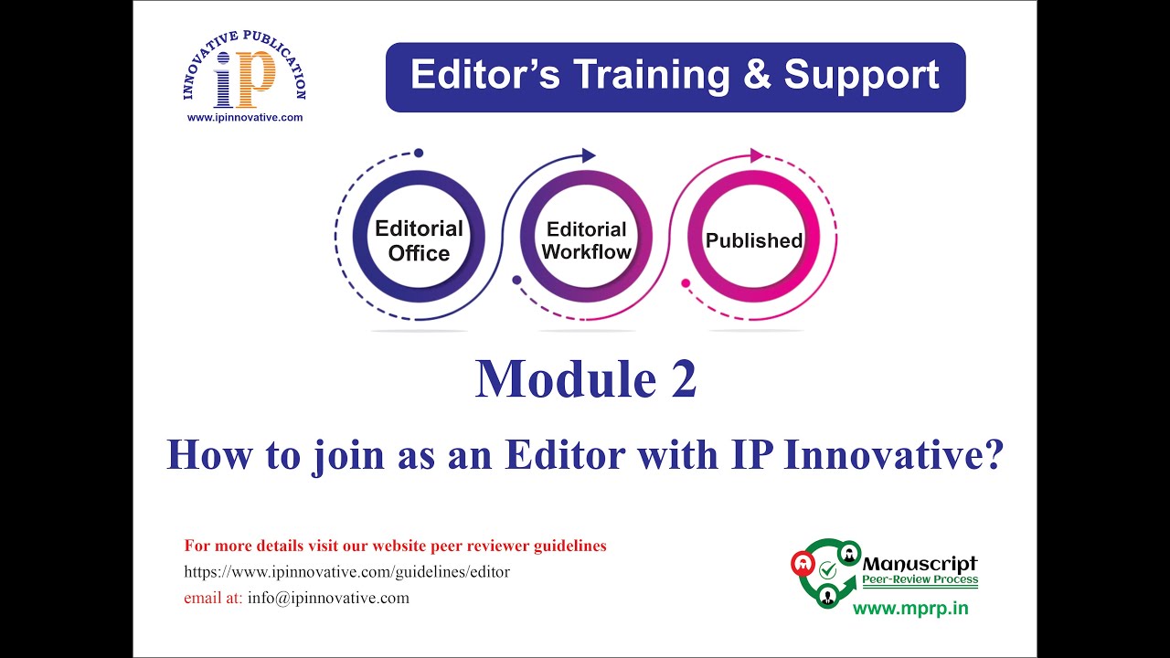 Module 2: How to join as an Editor with IP Innovative?