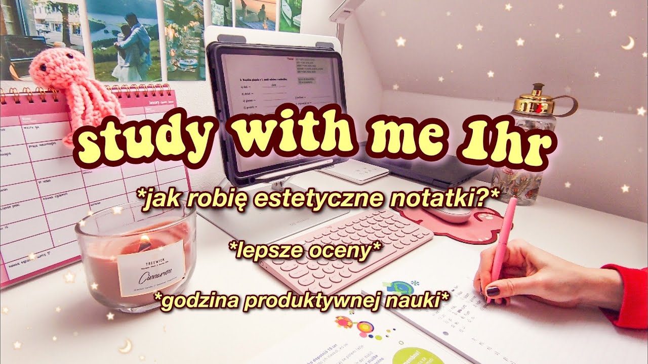 Study with me w czasie rzeczywistym 📚 robienie estetycznych notatek i ćwiczeń z Polishnotes ❤️✨
