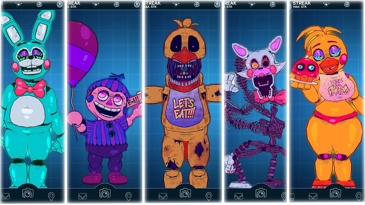 Retro FNAF 2 Characters FNAF AR Workshop Animations
