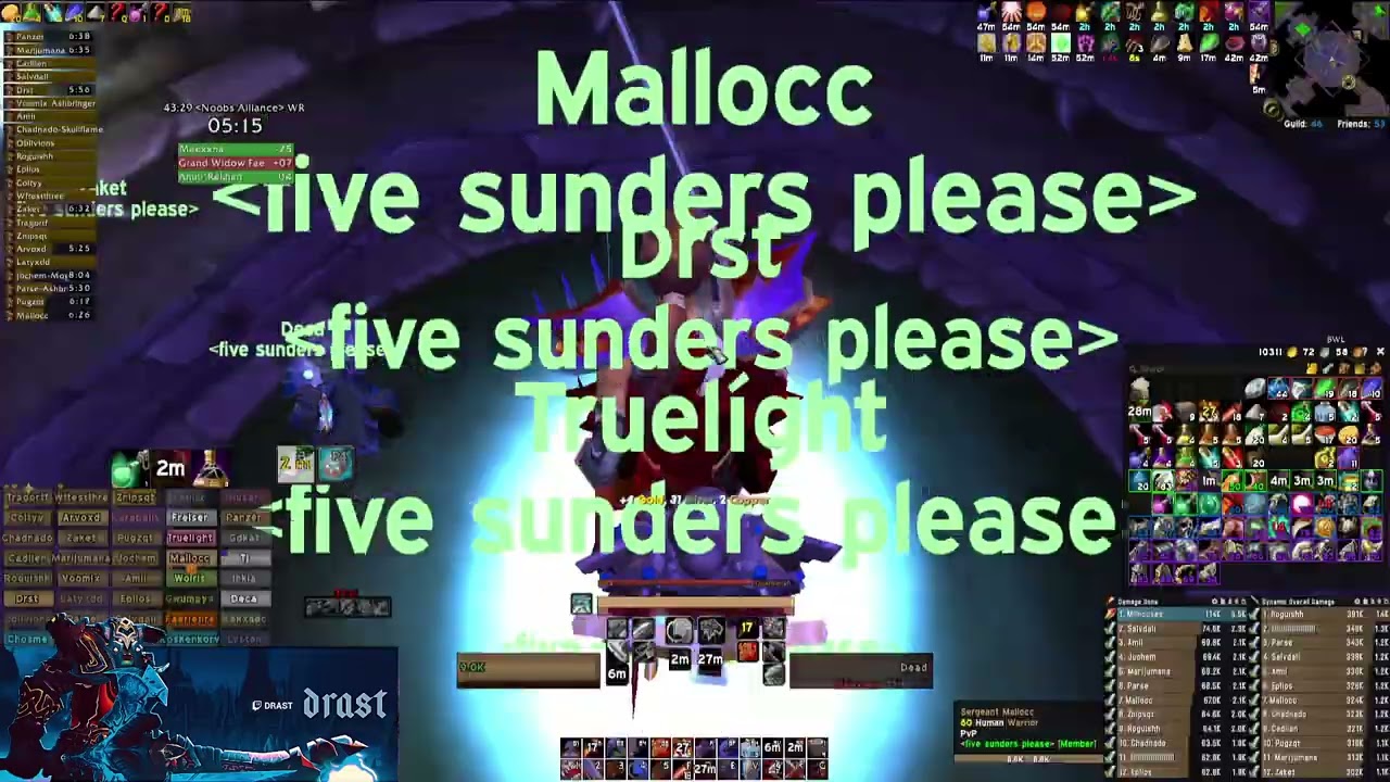 Naxxramas World record Speedrun in 42:50 By Five Sunders Please Drast Fury Warrior PoV