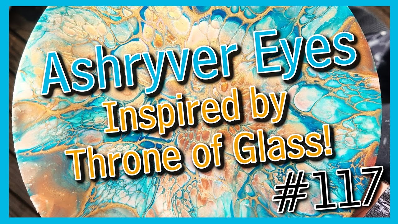 #117 Ashryver Eye Gold & Turquoise Inspired Fluid Art Sheleeart Bloom