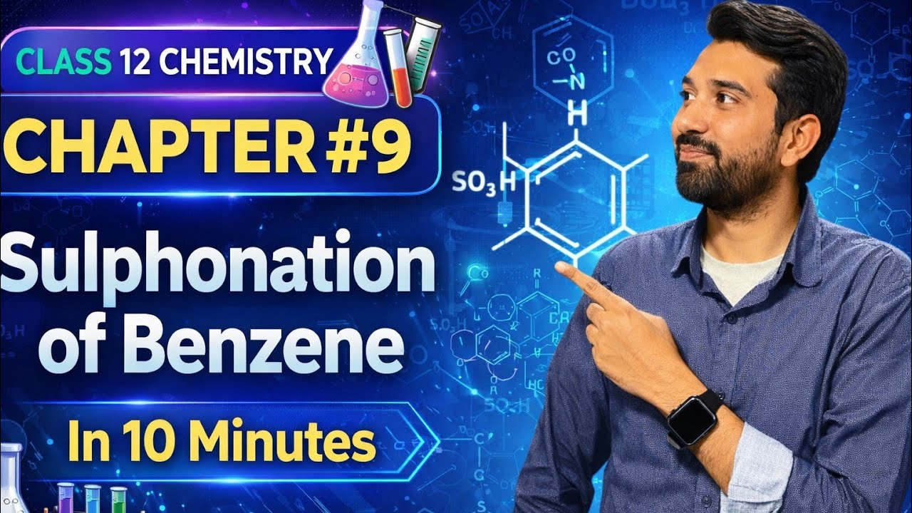 Sulphonation of benzene| Important long question| chapter#9 | 12 class chemistry
