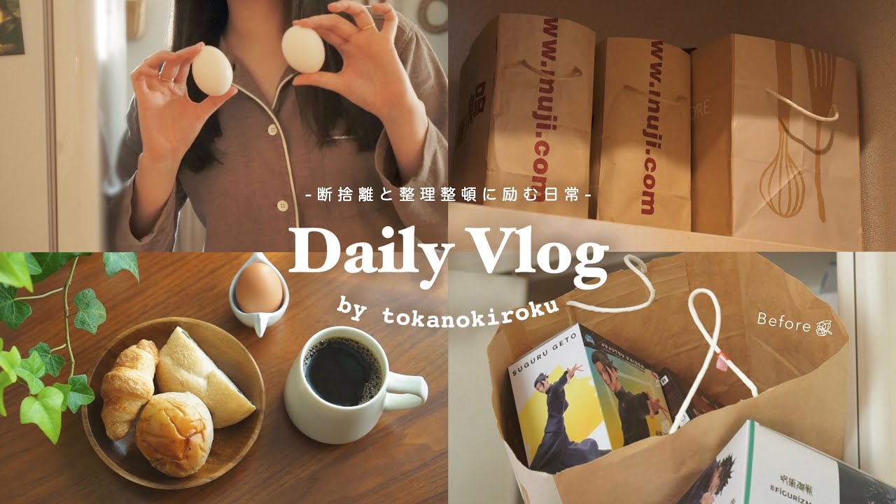 〔vlog〕断捨離と整理整頓に励む暮らしの記録📦｜紙袋の活用法＆グッズ収納｜キッチンアイテム購入品｜掃除・片付け・オタ活・自炊｜Clean With Me