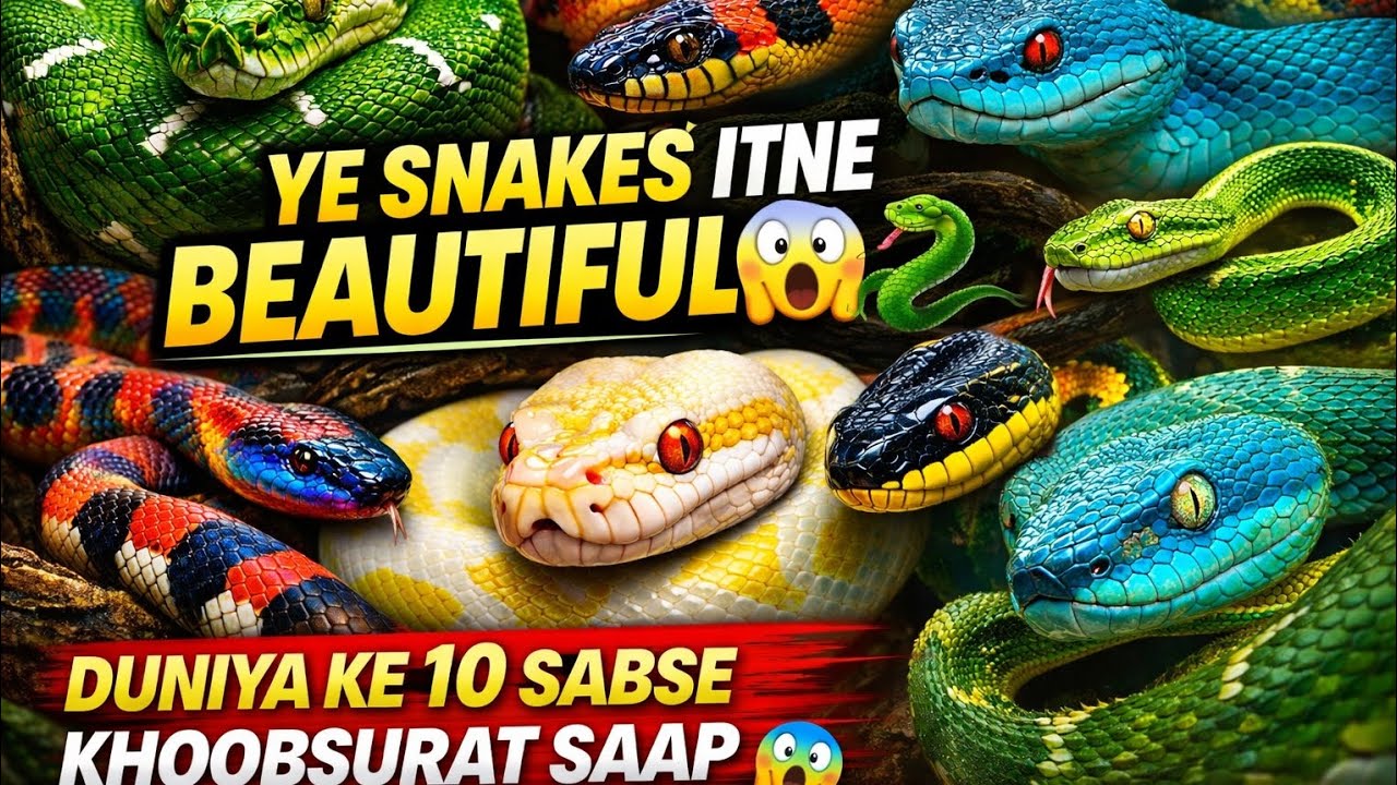 Duniya Ke 10 Sabse Beautiful Snakes | World's Most Beautiful Snakes | Top 10 Rare & Amazing Snakes