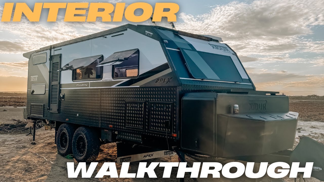 Interior Walkthrough 22'6 XTour Family Bunk Caravan Travelling Australia Off Grid Off Road Touring