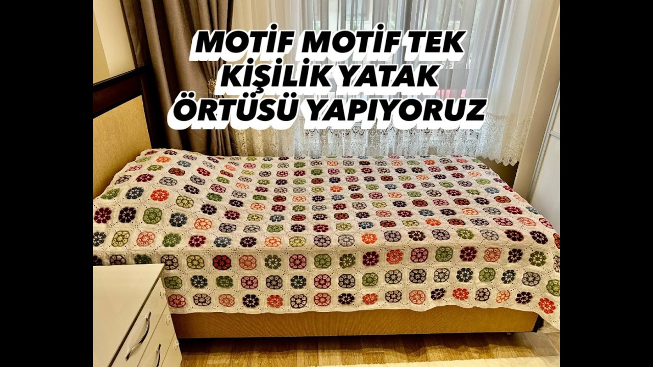 Afrika Çiçeği Motifli Tek Kişilik Yatak Örtüsü