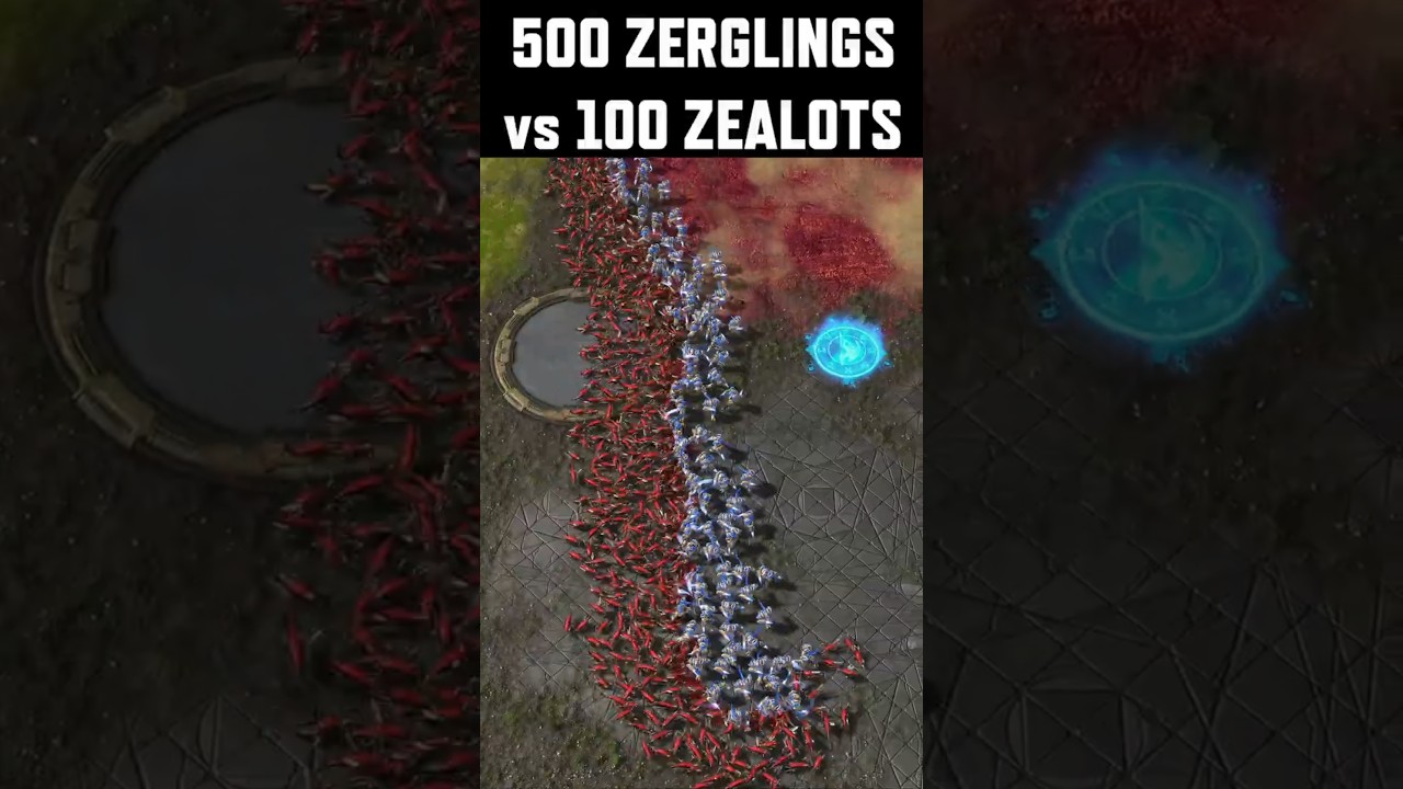 Who wins? 500 Zerglings vs 100 Zealots 
