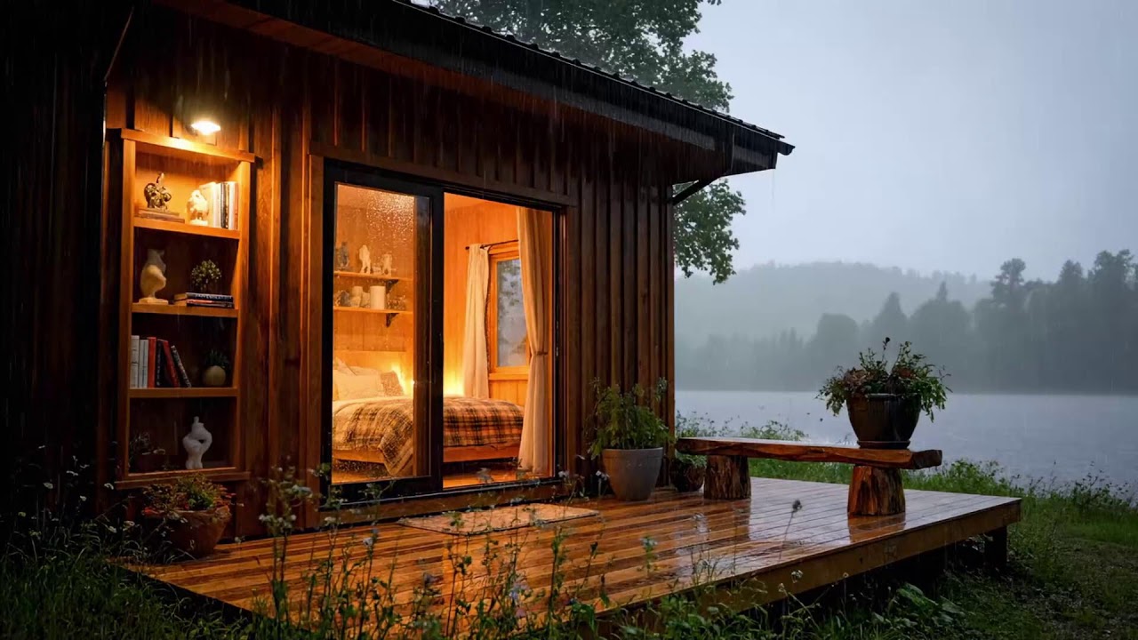 Peaceful Night Rain with Calm Piano Music | Deep Sleep, Healing & Stress Relief