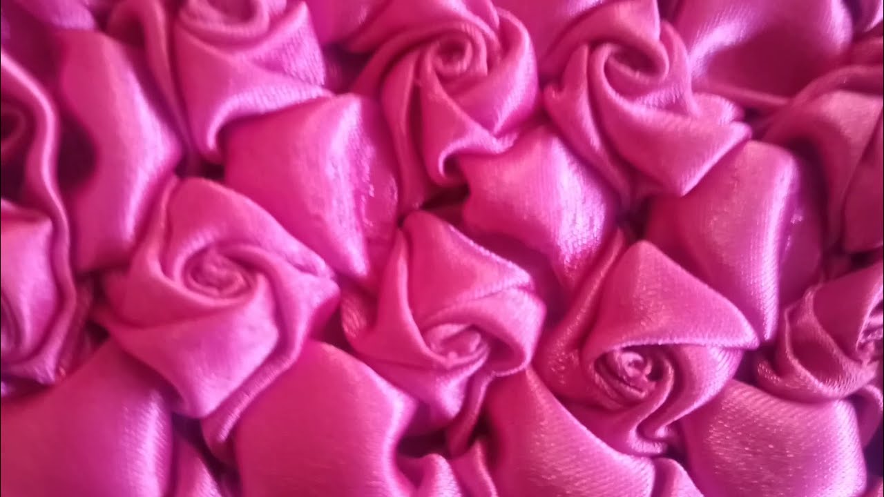 Rose pattern smocking on satin fabric/ Canadian smocking tutorials/diycsei29