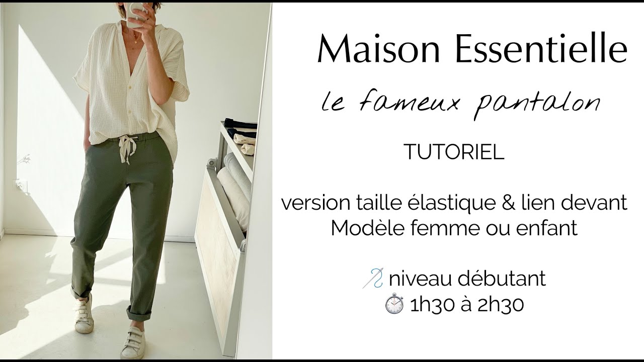 Coudre le fameux pantalon version taille élastique et passant devant