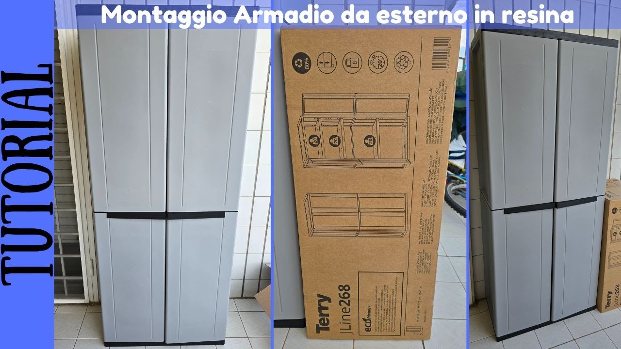 TUTORIAL - Montaggio dell'Armadio Terry Jline 268 in resina per esterno e giardino con 3 ripiani