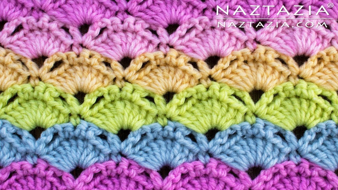 HOW to CROCHET COLORFUL SHELLS - Shell Stitch by Stitchorama by Naztazia