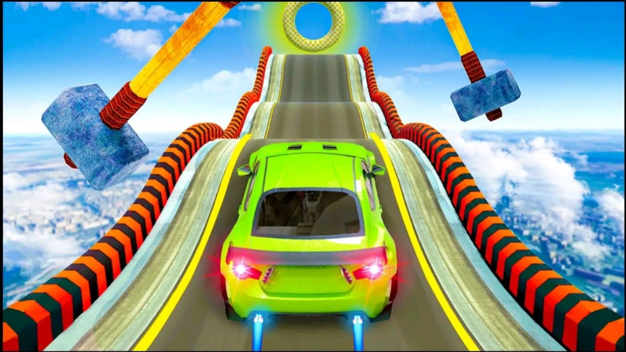 Maga ramp car driving simulator 3D game car stunt power New car racing 🏎️ gameplay🎮 android gameplay