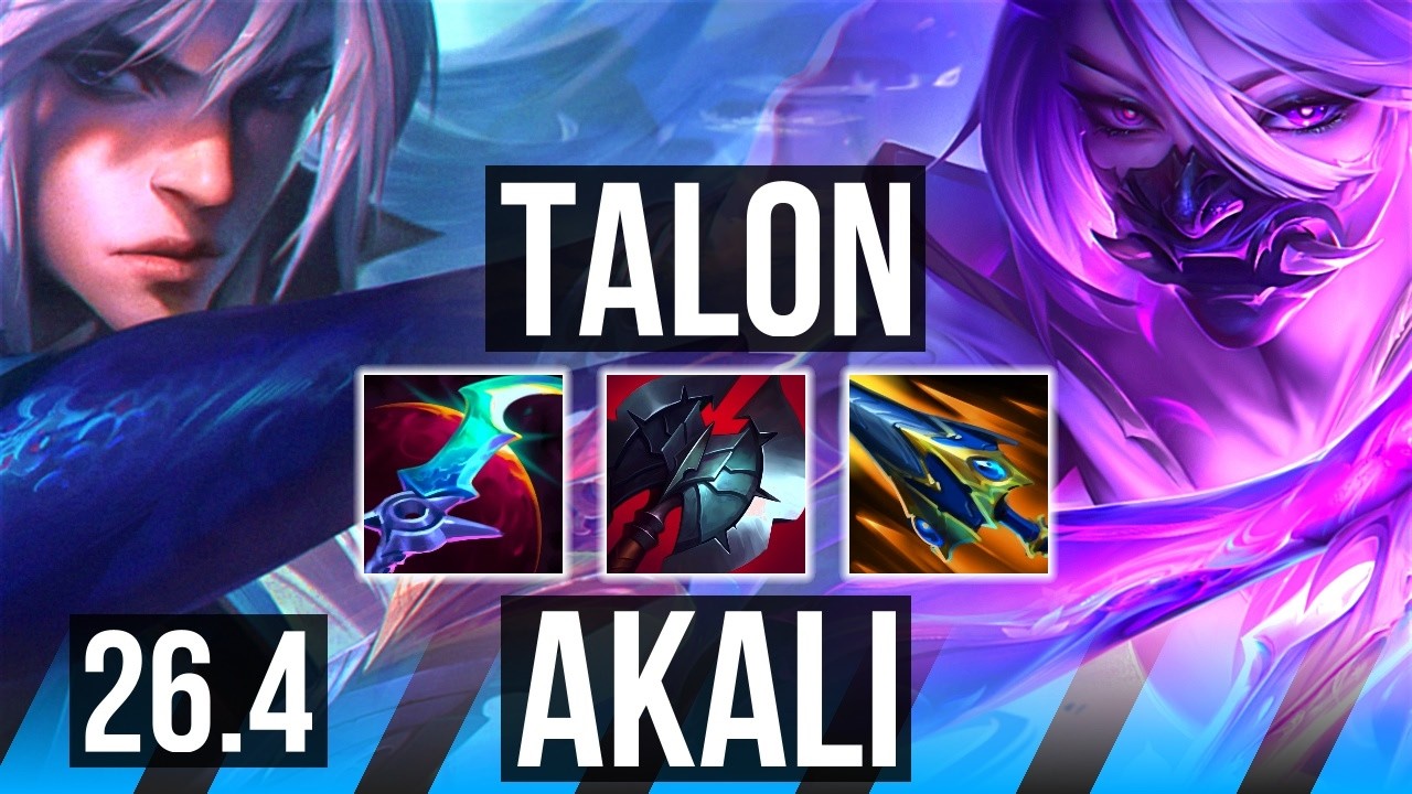 TALON vs AKALI (MID) | Good KDA: 14/2/9 | KR Master | 26.4