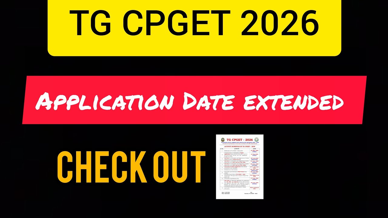 TG CPGET 2026 / APPLICATION DATE EXTENDED/ IMPORTANT DATES/ #cpget #cpget2026 #exam 