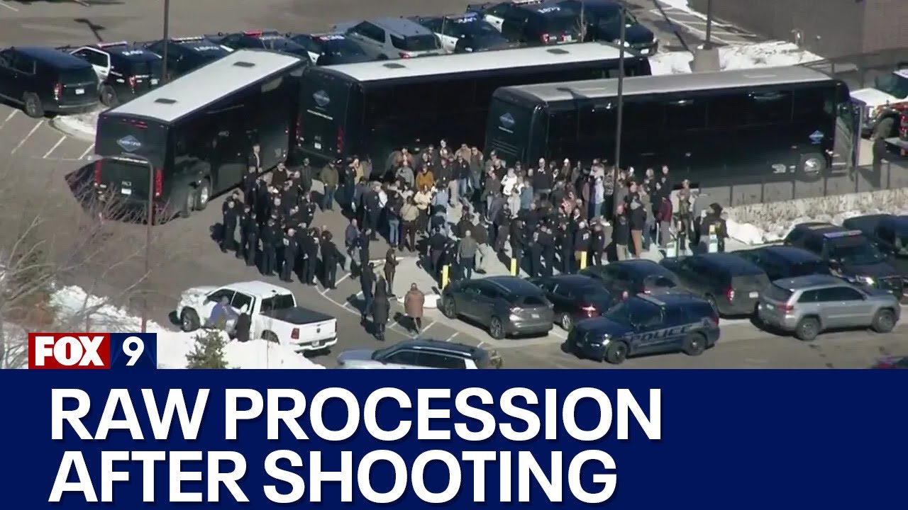 Burnsville officers, firefighter/paramedic killed: Procession [raw]